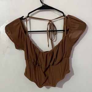 Small brown corset top